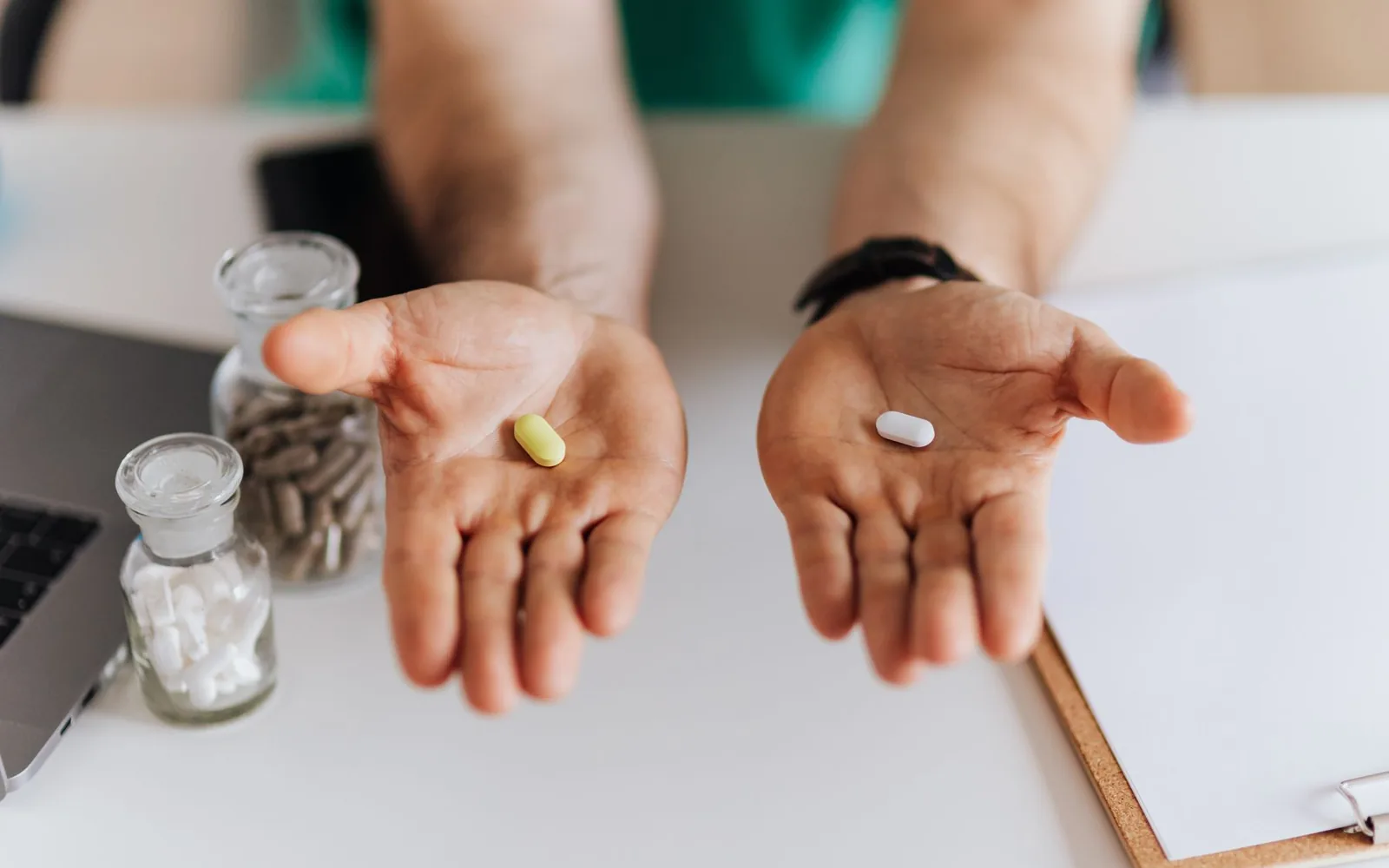 A patient comparing psychiatric medications while discussing possible side effects